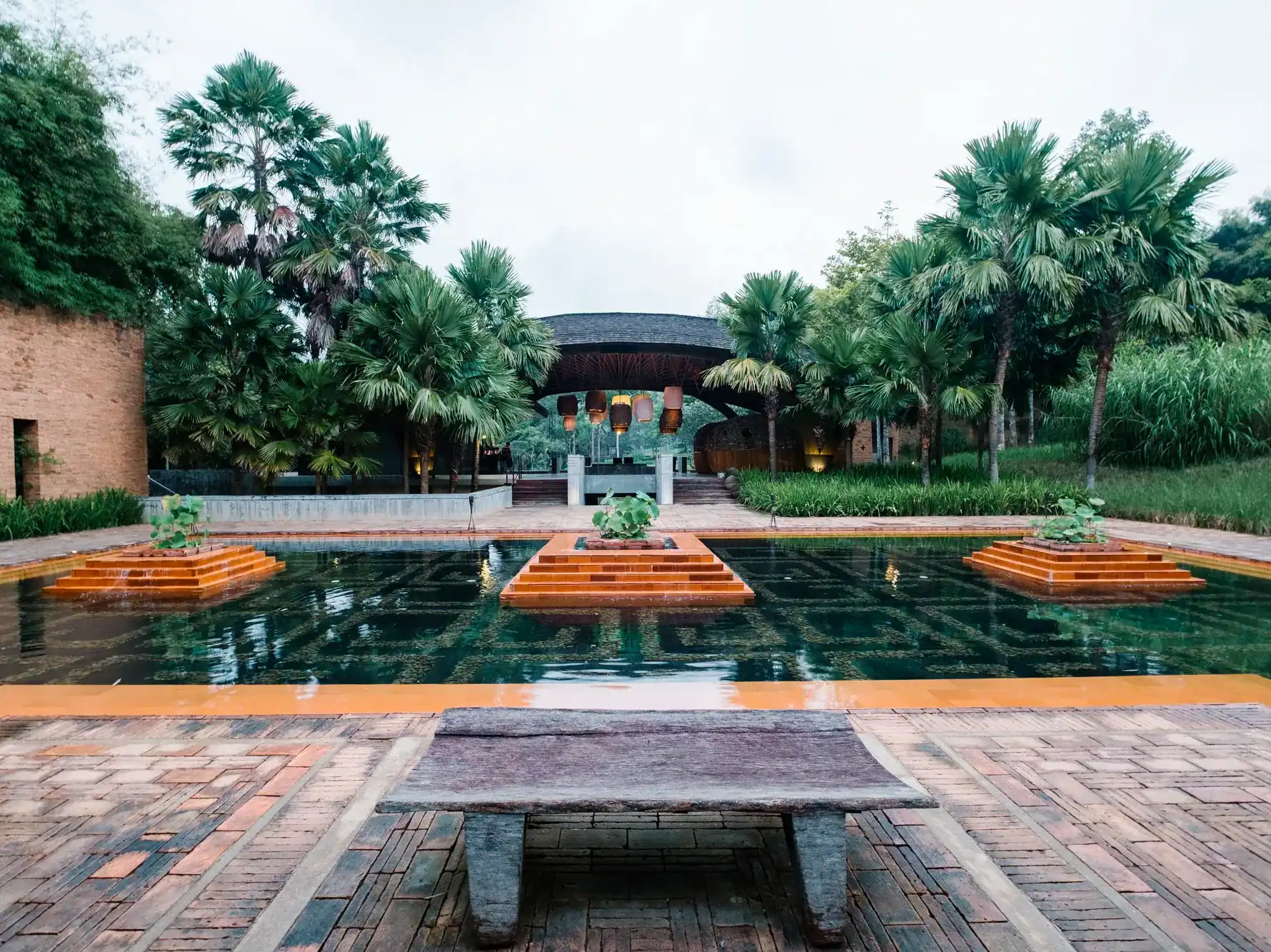 Custom built outdoor pond and aquarium project in UAE